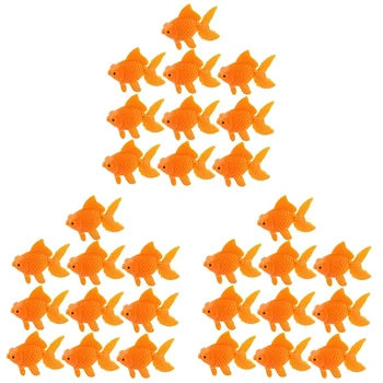 Аквариум Оранжево пластмасово украса под формата на Златни рибки, украса за аквариум, 30 бр