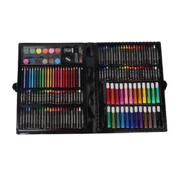 Комплект за рисуване Практични Екологично чисти цветни моливи, комплект за рисуване, миещи, стимулиране на творчеството, черни, широко използвани за пътуване за деца
