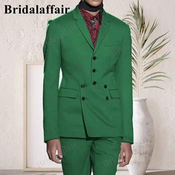 Bridalaffair 16 цвята 5XL (яке + панталон Висококачествени маркови Официални бизнес мъжки костюми, 3 предмет, сватба облекло за младоженеца-костюм Homme