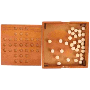 Комплект дървени шах за възрастни - класическа настолна игра с пасьянсом и топки в пакет