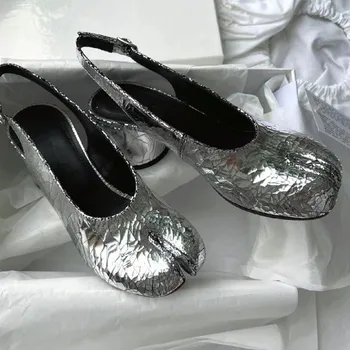 Висококачествени дамски чехли с квадратни пръсти, разбито огледало, Mary Jane, джаз гимнастически чехли, сандали, обувки A29-10
