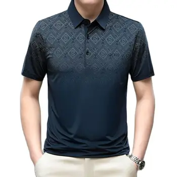 Висококачествена тренировочная риза за голф, луксозна модна тениска с къс ръкав и ревера, Бизнес и Ежедневни дрехи за мъже, за работа в офиса