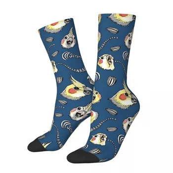 Чорапи Cockatiel Screm В стил Харадзюку, Висококачествени Чорапи, Всесезонни Чорапи, Аксесоари за Унисекс Подаръци