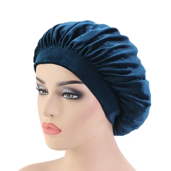 Нова мода За мюсюлманските жени, широка кадифена чепец, Тюрбан за сън, шапки за химиотерапия за рак, шапки, аксесоари за коса