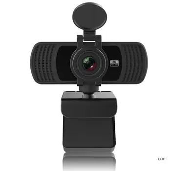 Уеб-камера с автофокус 1440P видео Чат PC преносим Компютър Вътрешна онлайн срещи, уеб клас камера за видео разговори с микрофон