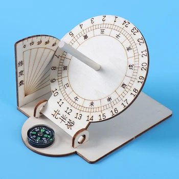 Дървени модели слънчеви часове-Украса за вашия работен плот слънчевия часовник-Слънчев часовник Научни модели за любителите на географията и естествените науки