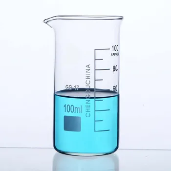 Лабораторен стъклена чаша Стъклена Мерителна чаша с висока форма Градуированный Мерителна borosilicate стъкло с вместимост от 100 мл