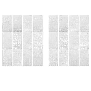 24 Бр Шаблон с азбука, за Многократна употреба на листа за рисуване на букви, пластмасови шаблони за рисуване със спрей със собствените си ръце