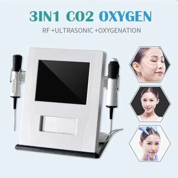 Висококачествена кислородна машина за лице 3 В 1 за грижа за кожата с кислородным пузырьком CO2, отшелушивающая кислородную машина за лице