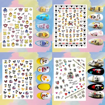 1бр 3D Залепваща стикер за нокти от анимационен филм на Дисни, декорации за нокти, аниме Мики Маус, Мечо Пух, стикер за нокти, подарък
