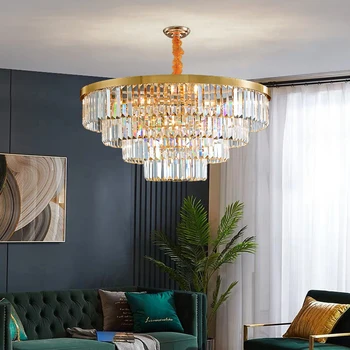 Модерна кристален полилей за хол и За спалня с покритие Glod LED Cristal блясъкът варира в Луксозна декорация на дома