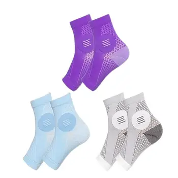 Компресия чорапи за невропатия, 3 чифта компрессионных чорапи и без чорапи За жените, Дишащи, за джогинг, успокояващ спортни чорапи