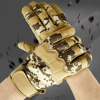Мъжки спортни камуфляжные ръкавици за фитнес за целия пръст за колоездене, Dr. тактически военни бойни защитни ръкавици