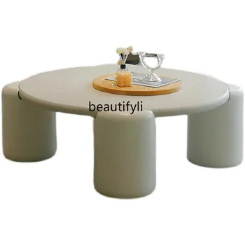 Скандинавски Млечно-бял изчистен дизайн кръг от Чаено маса Проста Модерна декорация за печене от Чаено маса Креативен