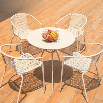 Уличен маса и стол, комбинация от бюрото и стола за почивка на балкона, тераса, градина, улица чадър, маса и стол, комплект