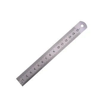 Метрична гама Точност двустранен инструмент за измерване Метална линийка 15 см от неръждаема стомана, Подаръци за Ден за защита на децата