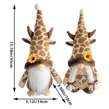 Великолепен декоративен плюшено жираф-гномик Rudolph Кукла без чеп, сладък декор за работния плот