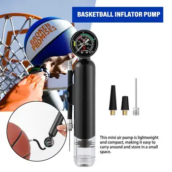 Преносим топка помпа с манометром на налягането на въздуха, Баскетбол волейбольный надуваем помпа, спортни аксесоари, футболен въздушна помпа Mini X3Q9