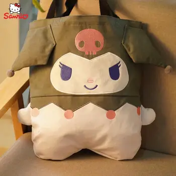 Оригиналната холщовая чанта Kuromi Mymelody Hello Kitty Cinnamoroll от аниме-анимационен Sanrio, триизмерна чанта за момичета, чанта за съхранение