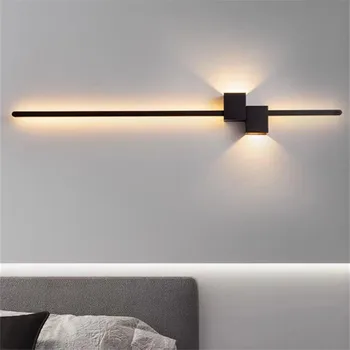 Модерен квадратен led монтиран на стената лампа черното злато точно копие на дизайнерски лампи за дома Фон за хола нощни шкафчета за спалня светлина