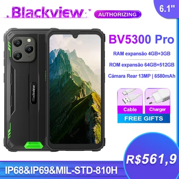 Blackview BV5300 Pro Трайни Мобилен Телефон IP68 Водоустойчив 3 Слота За Карти 6580 ма Зареждане 4 GB 64 GB 13-Мегапикселова Задна Зареждане на Мобилен Телефон