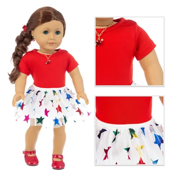Колоритен костюм във формата на звезда е подходящ за американската момичета, 18-инчовата кукла american girl, дрехи за кукли александър, аксесоари за кукли, най-добрият подарък
