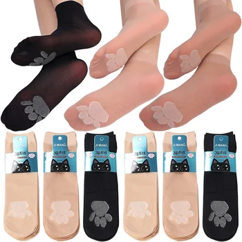 10 чифта прозрачни нескользящих къси чорапи, дамски летни копринени чорапи с кристали, дамски невидими дишащи чорапи до глезена на крака, Меки кадифени чорапи