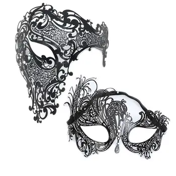 Мъжки Женски танцов костюм, cosplay, метална маска с кристали, танци, маскарад, череп, маска за парти в половината от лицето