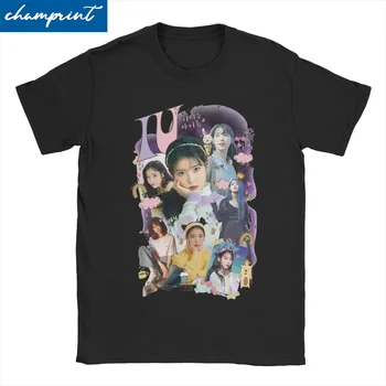 IU Twice Мъжки дамски тениска Kpop Музика, реколта тениска с кръгло деколте и къс ръкав, Памучен уникални облекла