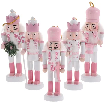 Розови Коледна Украса Децата На Лешникотрошачката Войници Кукла Дървени Висулки Коледни Украси За Навидад Коледна Елха, Висящи
