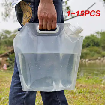 1 ~ 15 бр. Сгъваема чанта за вода, Туба за вода на открито, Пластмасов Вкус Защитно уплътнение, Лесна за съхранение на питейна вода