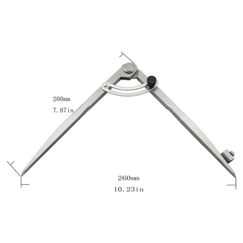 8-Инчов Компас 200 mm Точност Разделител на Крилата Scribe Tool с Притежател на Молив за Геометрия, Дърво, Метал и Кожа