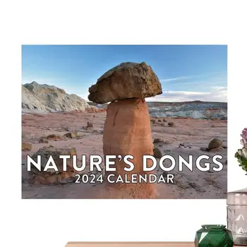 Календар със снимки на природата, Забавни Календари, Календар на 2024 година, монтиран на стената планер, Окачен Семеен календар, Месечни запис на природата