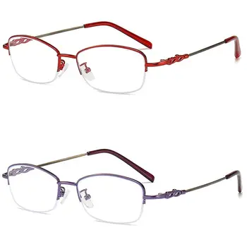 Офис Класическа Проста Полукадровая защита за очите, Титанов очила с паметта, бизнес очила за четене със синьо осветление.