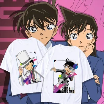 Тениска Detective Conan Kudo Shinichi Phantom Крадецът Kidd с къс ръкав за мъже и жени, летни върховете от чист памук с къс ръкав