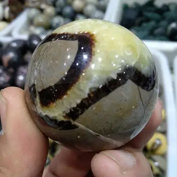 55 мм рядкост!!!Натурален топка за септариума, полиран исцеляющий