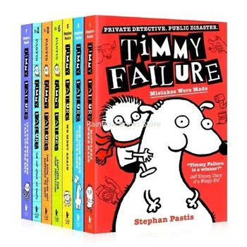 7 Книги в Поредицата Тими Failure Collection, Детска английска история, за четене, детски детектив, забавна глава, художествена литература