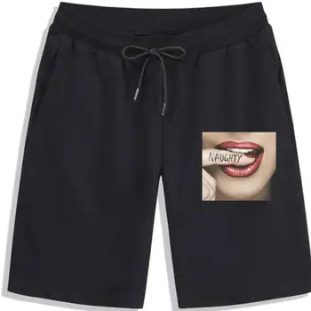 Секси момиче с червени устни, палав, кусающие пръст Мъжки, дамски, мъжки къси панталони унисекс, 2740 спортни мъжки къси панталони