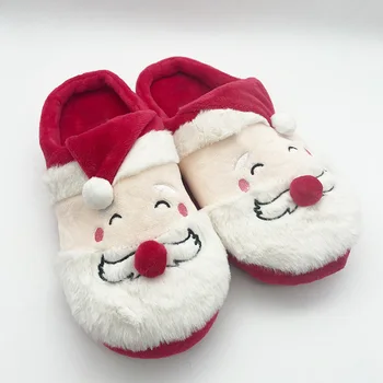 IPPEUM/Коледни чехли, дамски зимни плюшен домашен обувки, сладки, чехли, топли пухкави домашни обувки с плоска подметка, Безплатна доставка
