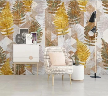 тапети wellyu на поръчка papel de parede, листа от тропически растения в скандинавски стил, прост геометричен фон за телевизор, стенни живопис behang