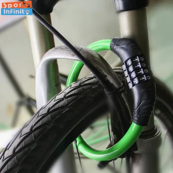 Велосипеден цилиндър Противоугонный 4 Цифрен брава с кодово парола Пръстен за електрически велосипед Дебела кабелна замазка U-образна заключване за электровелосипеда