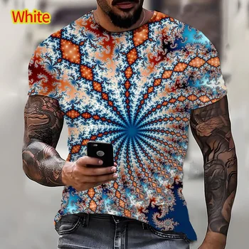 2023 Нова забавна тениска с цветен 3D модел, мъжки ежедневни готини тениски с индивидуалността
