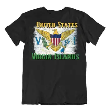Тениска с флага Вирджински острови, тениска с карта на града, страхотен оригинален подарък, дълги ръкави