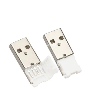 10шт Линия заваряване штекерной главата USB-A-тип USB folding public head folding съставна A линия формиране на штекерной карти бял цвят