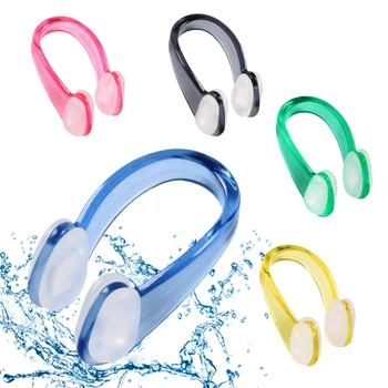 4шт 6 цвята, Водоустойчив силикон скоба за нос за плуване тапи за уши за плуване Аксесоари за басейна