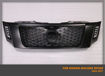 Висококачествена размерът на средната решетка, ABS, състезателни решетка, led DRL, подходящи за Nissan Navara NP300 2016-2017
