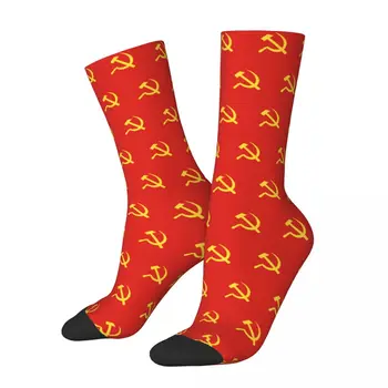 Чорапи с символ на комунистическия хартата CCCP, и сърп, Мъжки И дамски Модни Чорапи Harajuku, Пролет, Лято, Есен, Зимни Чорапи, Подарък