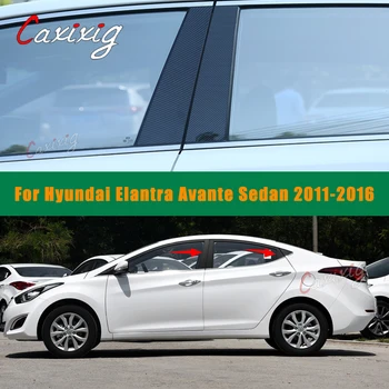 За Hyundai Elantra Avante Седан 2011-2016 Efek Cermin Jendela Mobil Kolom Pintu B C Pilar Тампон върху Скарата PC Stiker Bahan