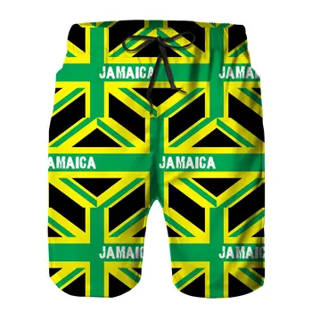 Ямайка Флаг на Кралство Ямайка Мъжки летни плажни шорти, спортни топене