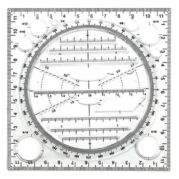Многофункционален модел за изготвяне на кръгове, инструмент за рисуване на геометрични, измервателна линийка, въртящи ъгъл